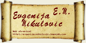 Evgenija Mikulović vizit kartica